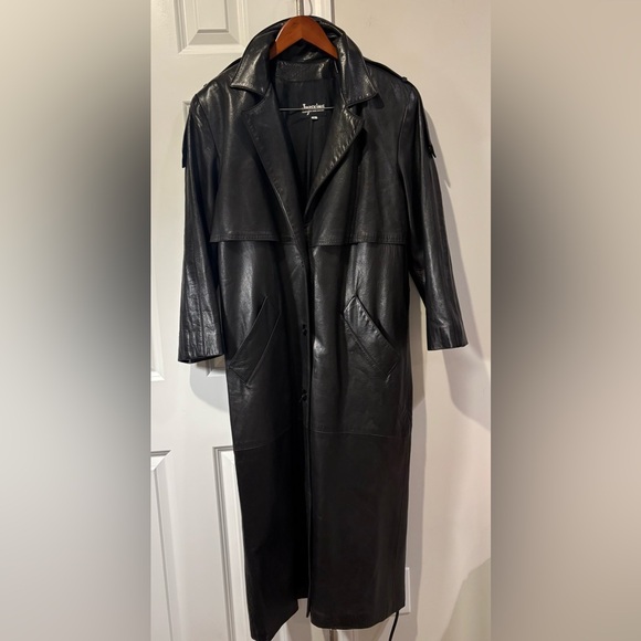 Jayskins Made in USA Black Leather Trench Coat - Picture 4 of 13